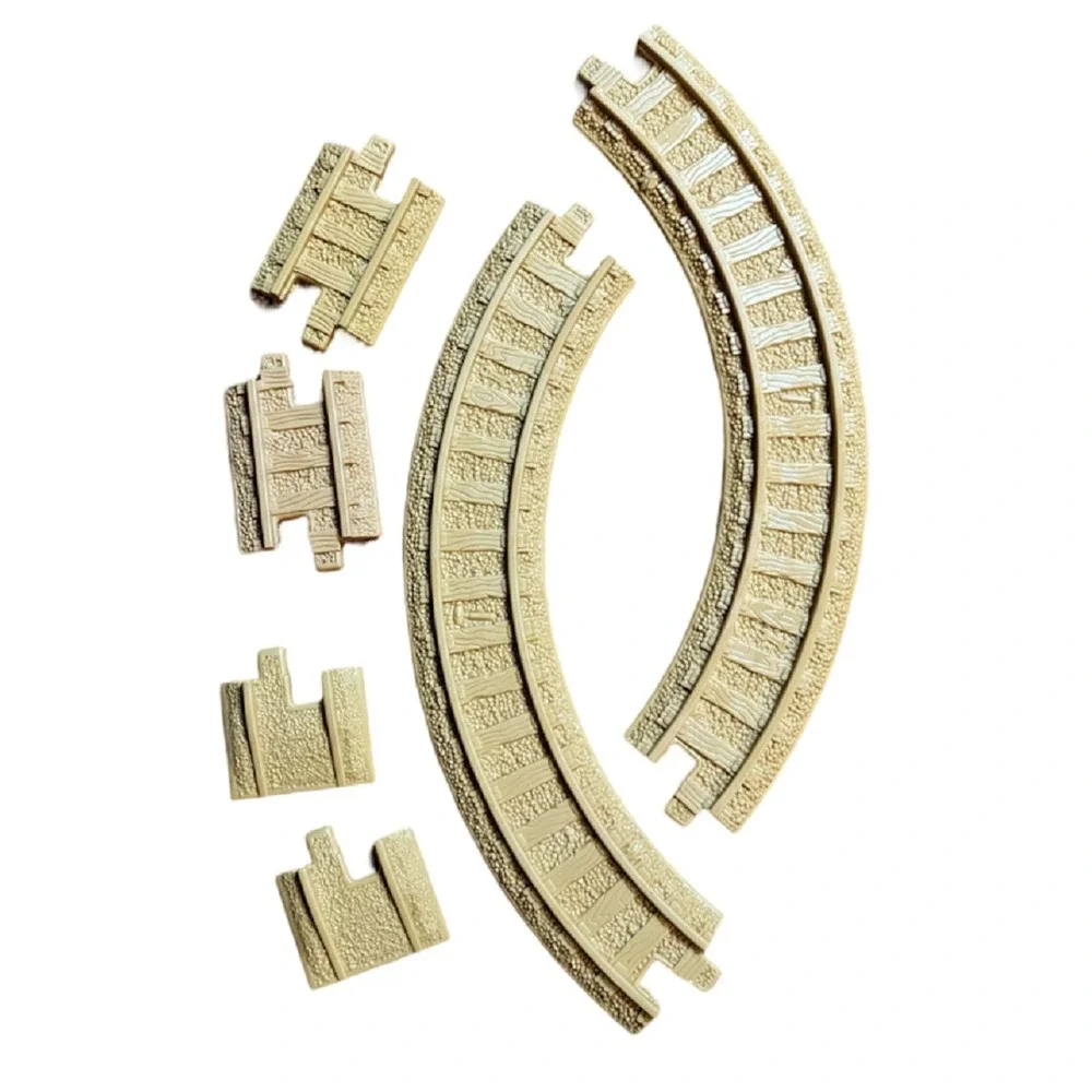 GeoTrax Large Curved Track + More, 6 Pieces Fisher Price Tan Track Plastic GUC